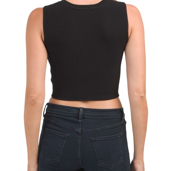 House of Harlow 1960 Crew Neck Cropped Compression Knit Top Size Large - Picture 2 of 7